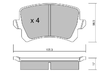 Комплект тормозных колодок BPVW-2007 AISIN